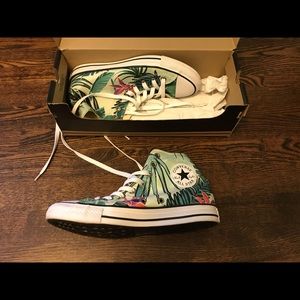 NEW Converse High Top All Star Green Tropical Shoe